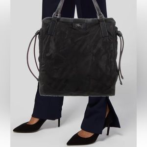 BURBERRY LG Gorgeous Black Nylon Check Tote Diaper Bag Purse Travel NWOT